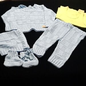 Blue Knitted Kids Matching Set